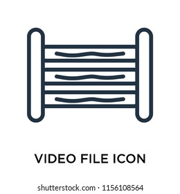 Video file icon vector isolated on white background, Video file transparent sign , thin symbol or stroke element design in outline style