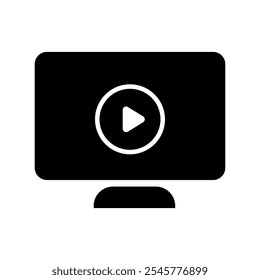 Video file icon vector. Watch video illustration sign. Online symbol. Watch logo.