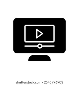 Video Vector de icono de archivo. Video Signo de la ilustración del reloj. Símbolo en línea. Logotipo del reloj.