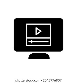 Video file icon vector. Watch video illustration sign. Online symbol. Watch logo.