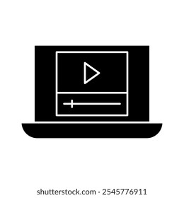 Video Vector de icono de archivo. Video Signo de la ilustración del reloj. Símbolo en línea. Logotipo del reloj.