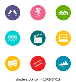 Video file icons set. Flat set of 9 video file vector icons for web isolated on white background