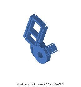 Video File isometric left top view 3D icon