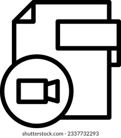 Icono de línea de archivo de vídeo: icono único, vector