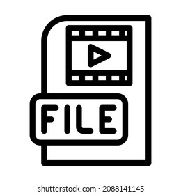 Vektorgrafik der Videodatei Videodatei-Zeichen. isoliertes Kontursymbol