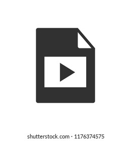 video file. monochrome icon