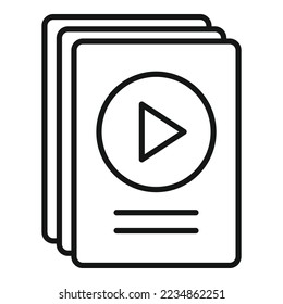 Video file scenario icon outline vector. Activity film. Ui people