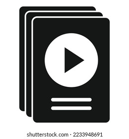 Video file scenario icon simple vector. Activity film. Ui people