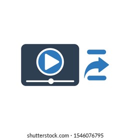 Video file sending icon. vector graphics