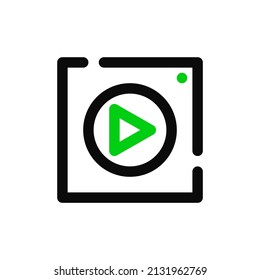 Video file simple line art icon. Pixel perfect, editable stroke