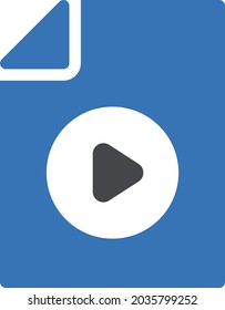 video file vector glyph colour icon