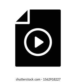 video file vector glyph flat icon 