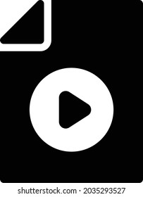 video file vector glyph flat icon