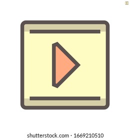 Video file vector icon design, 48x48 pixel perfect and editable stroke.