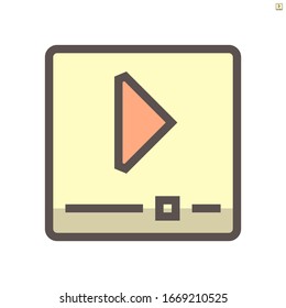 Video file vector icon design, 48x48 pixel perfect and editable stroke.