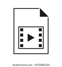 VIDEO File Vector Icon, Flat Design Style