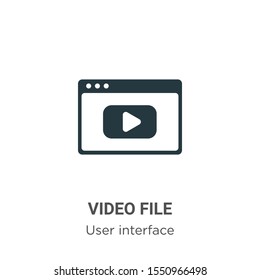 Video file vector icon on white background. Flat vector video file icon symbol sign from modern user interface collection for mobile concept and web apps design.