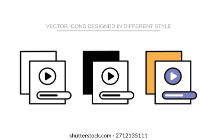 Video File vector icon stock isolated on white sheet