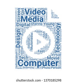 video file word cloud. tag cloud about video file