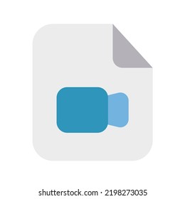 Video Files Icon with Flat Style