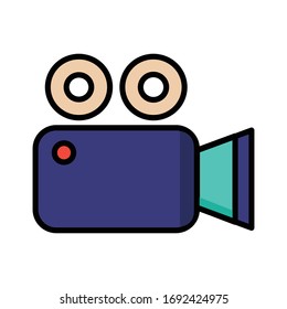 Video with filled line icon vector illustration