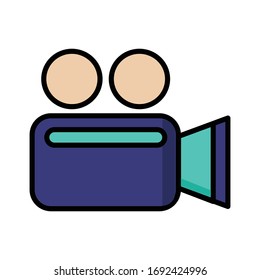 Video with filled line icon vector illustration