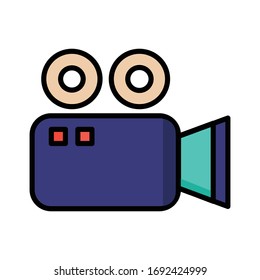 Vídeo con ilustración vectorial de icono de línea rellena