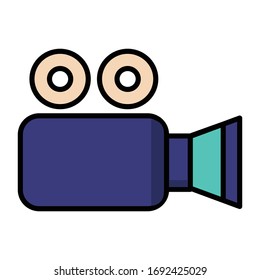 Video with filled line icon vector illustration