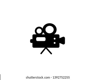 Video film camera vector icon, isolated object on white background