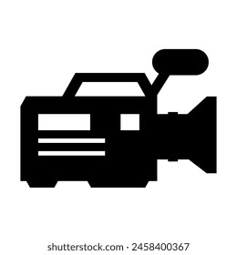 Video film camera vector icon, isolated object on white background.