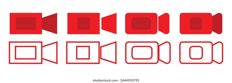 Video film camera vector icon, isolated object on white background.