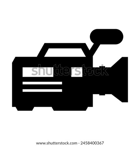 Video film camera vector icon, isolated object on white background.