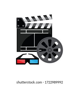 video, film, cinema icon, vector illustration.