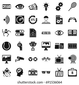 Video film icons set. Simple style of 36 video film vector icons for web isolated on white background