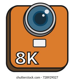 video and film outline icon 8K camera