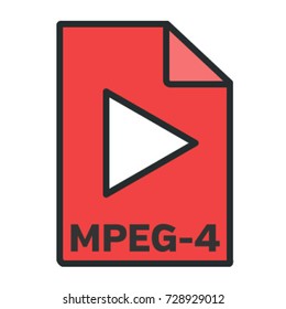 video and film outline icon mpeg4