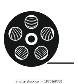 Video film reel icon. Simple illustration of video film reel vector icon for web design isolated on white background