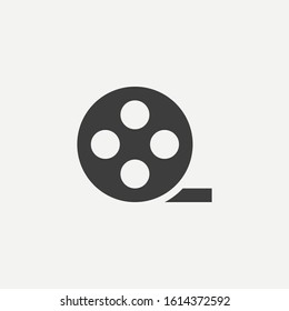 Video film tape cinema icon isolated on white background. Vector illustration. Eps 10.