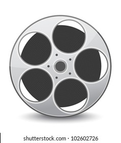 Video film tape on disc vector illustration