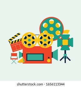 Video and filming production flat design