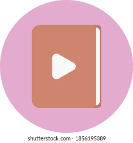 video flat circle with shadow icon