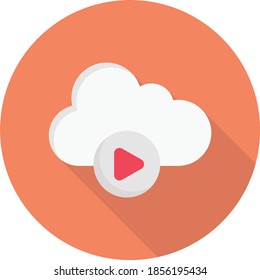video flat circle with shadow icon