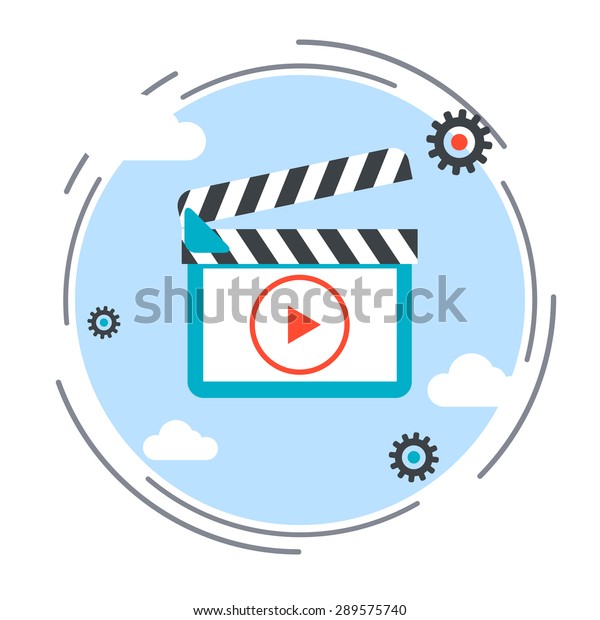 Video flat design style
icon