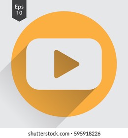Video Flat Icon. Simple Sign Of Technology. Vector Illustrated Symbol