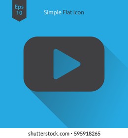 Video Flat Icon. Simple Sign Of Technology. Vector Illustrated Symbol