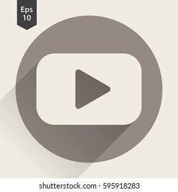 Video Flat Icon. Simple Sign Of Technology. Vector Illustrated Symbol