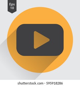 Video Flat Icon. Simple Sign Of Technology. Vector Illustrated Symbol