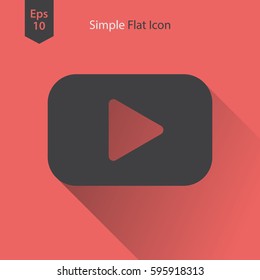 Video Flat Icon. Simple Sign Of Technology. Vector Illustrated Symbol