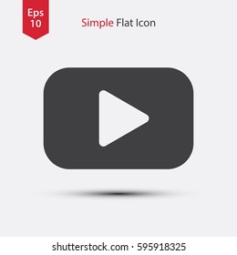 Video Flat Icon. Simple Sign Of Technology. Vector Illustrated Symbol