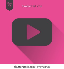 Video Flat Icon. Simple Sign Of Technology. Vector Illustrated Symbol